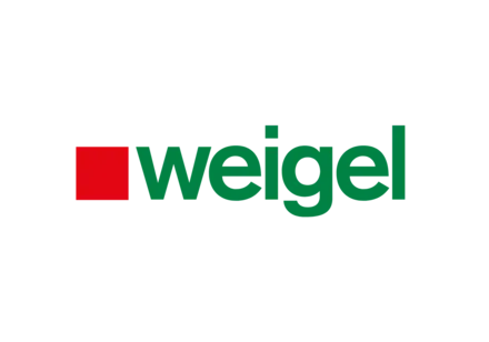 Logo der Firma Weigel, spezialisiert auf nachhaltige und innovative Materialien für Bau- und Malerprojekte.